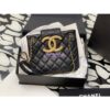 Replica Chanel 24C Quilted Denim CC Sequined Medium Double Flap CF Bag 1112 Black 2