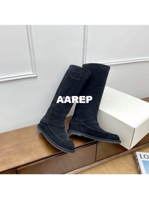 Replica Chanel 25C Suede Calfskin Boots G46117 Black 11