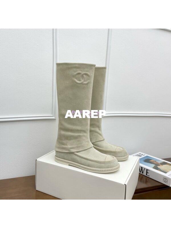 Replica Chanel 25C Suede Calfskin Boots G46117 Creme 3