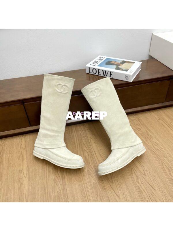Replica Chanel 25C Suede Calfskin Boots G46117 Creme 6