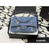 Replica Chanel 24C Quilted Denim CC Sequined Medium Double Flap CF Bag 1112 Black