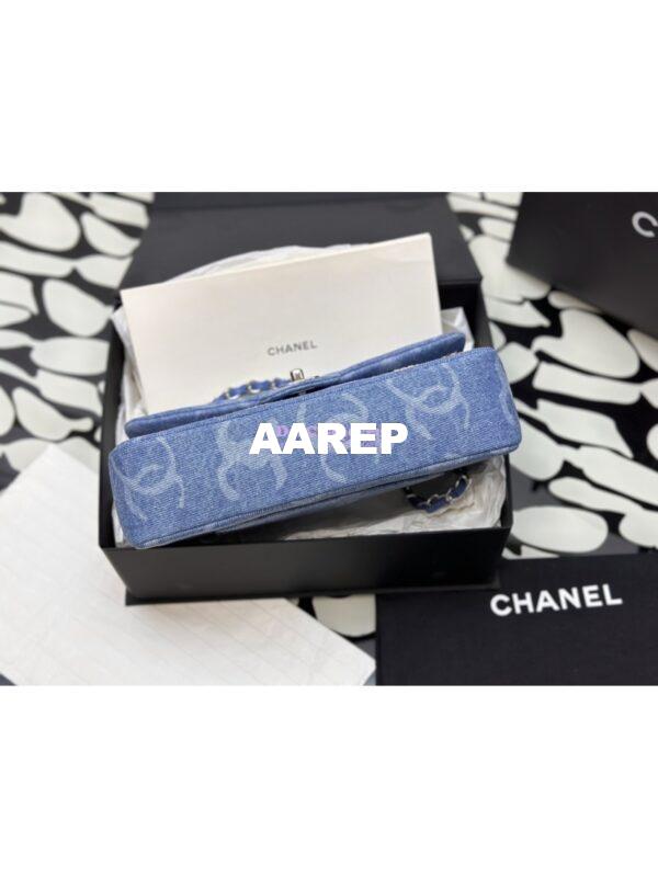 Replica Chanel Quilted Denim CC Sequined Medium Double Flap CF Bag 1112 Blue 8