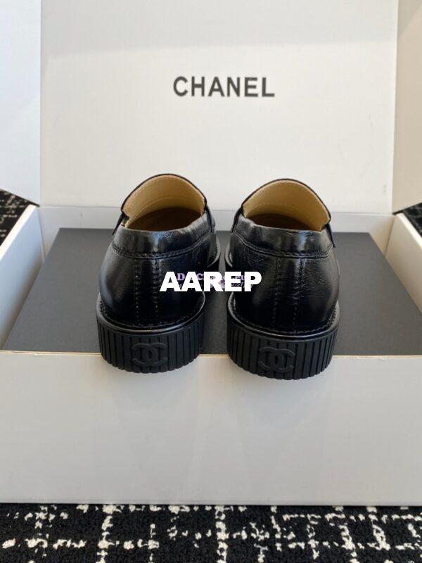 Replica Chanel Mocassins Shiny Crumpled Calfskin G46112 Black 10