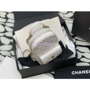 Replica Chanel 24C Grained Calfskin Backpack AP3753 White 2