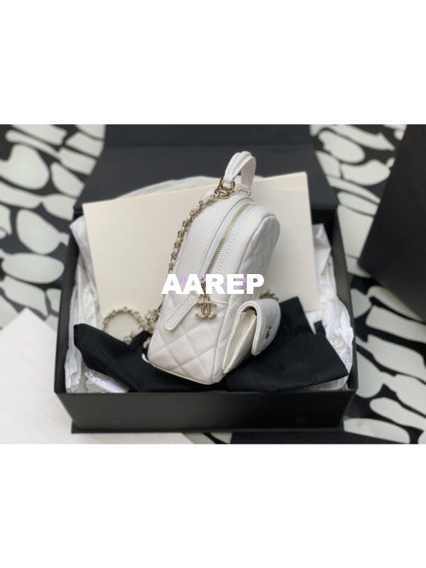 Replica Chanel 24C Grained Calfskin Backpack AP3753 White 3