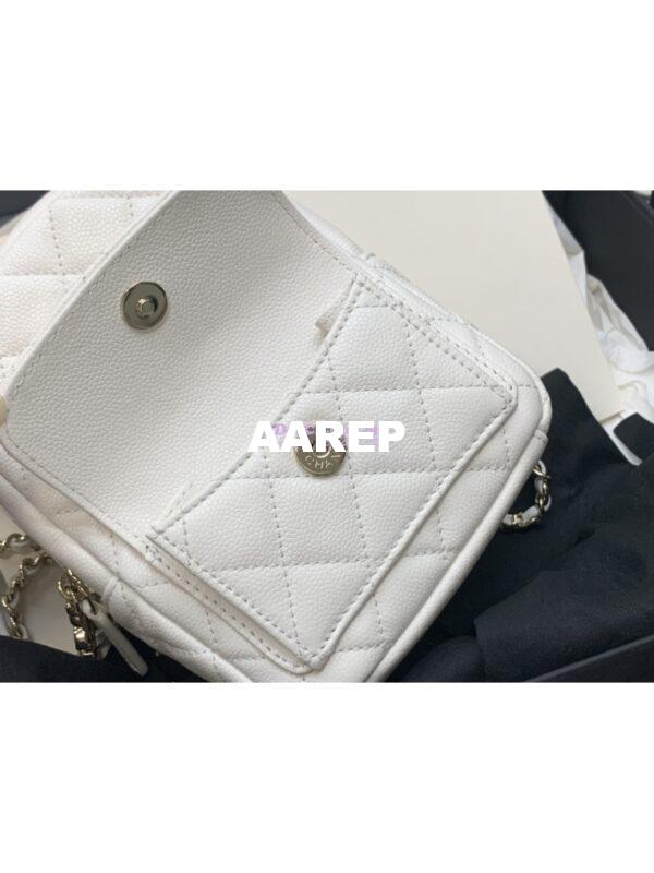 Replica Chanel 24C Grained Calfskin Backpack AP3753 White 7