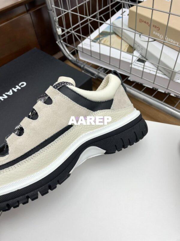 Replica Chanel 25FW Trainer in Grained Calfskin and Suede G46258 Grey 13
