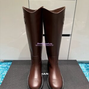 Replica Chanel 24A calfskin Boots G454338 Dark Brown