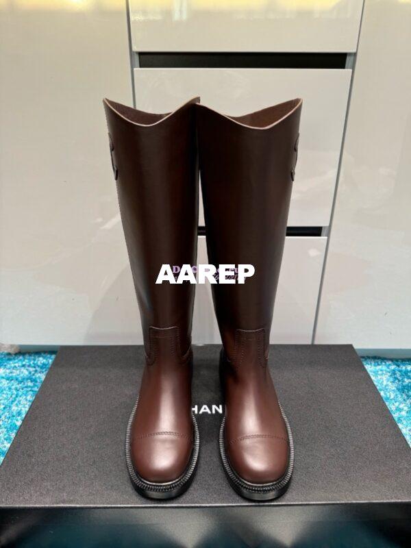 Replica Chanel 24A calfskin Boots G454338 Dark Brown
