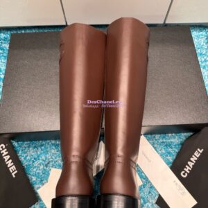 Replica Chanel 24A calfskin Boots G454338 Dark Brown 2