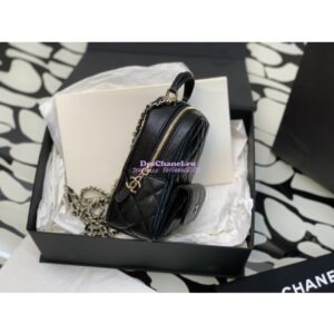 Replica Chanel 24C Grained Calfskin Backpack AP3753 Black 2