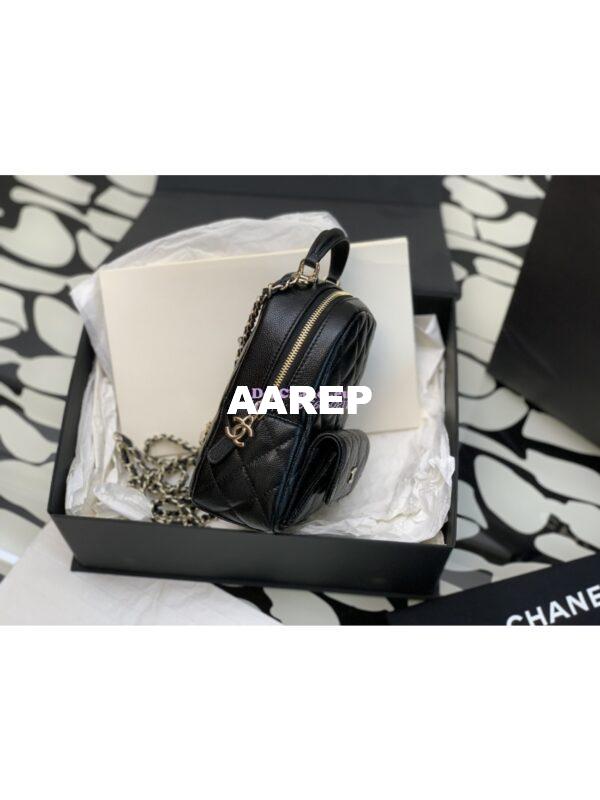 Replica Chanel 24C Grained Calfskin Backpack AP3753 Black 2