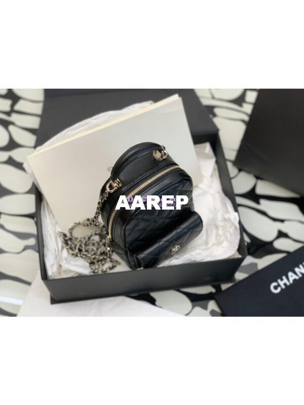 Replica Chanel 24C Grained Calfskin Backpack AP3753 Black 3