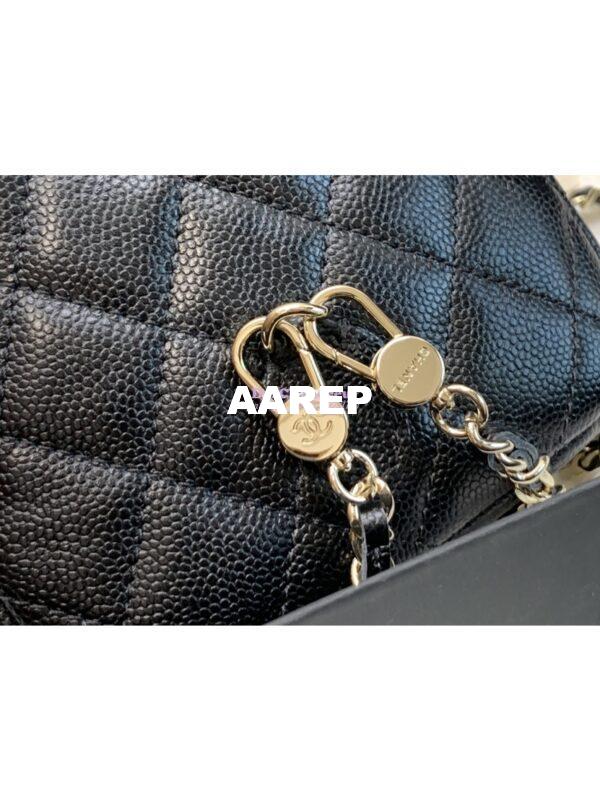 Replica Chanel 24C Grained Calfskin Backpack AP3753 Black 5