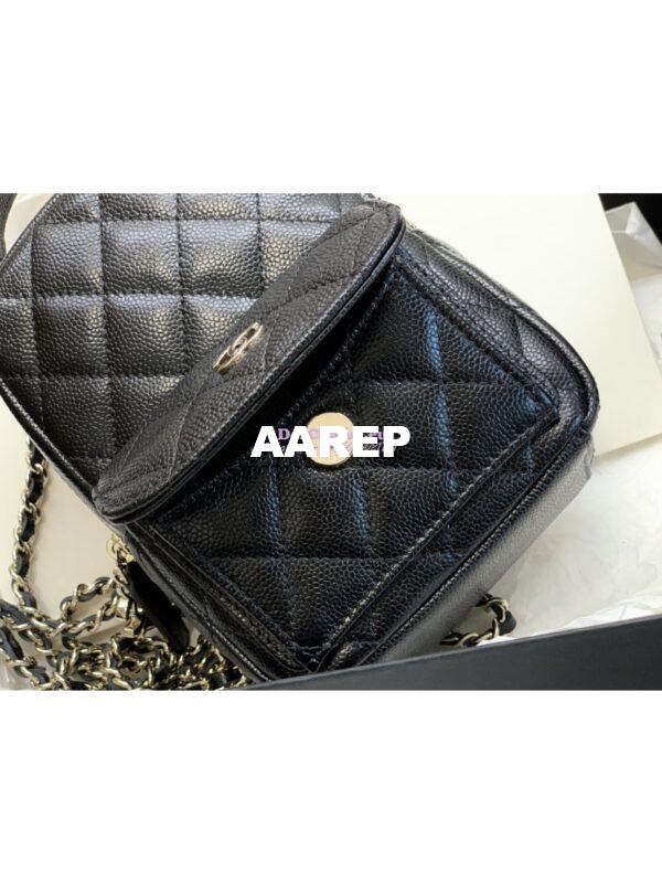 Replica Chanel 24C Grained Calfskin Backpack AP3753 Black 6