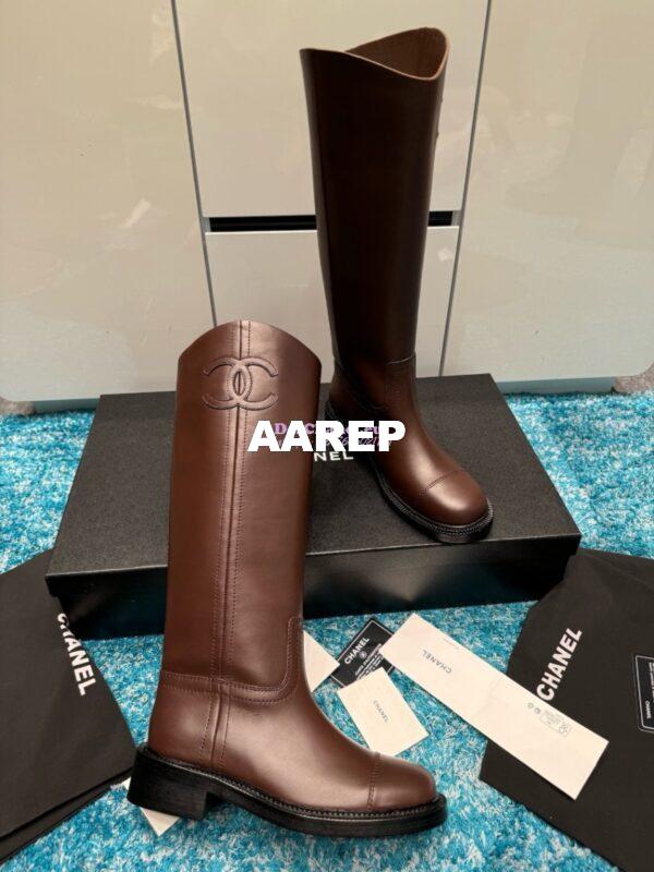 Replica Chanel 24A calfskin Boots G454338 Dark Brown 6