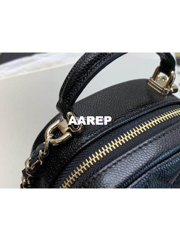 Replica Chanel 24C Grained Calfskin Backpack AP3753 Black 7