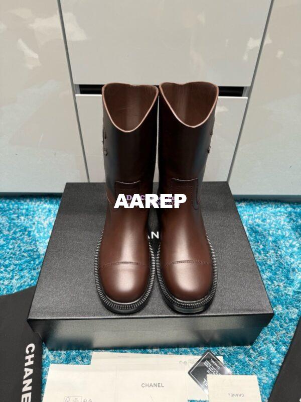 Replica Chanel 24A calfskin Boots G45432 Dark Brown
