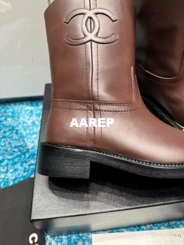 Replica Chanel 24A calfskin Boots G45432 Dark Brown 2