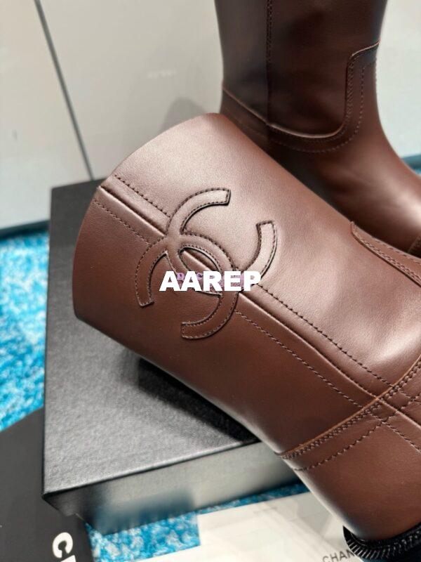 Replica Chanel 24A calfskin Boots G45432 Dark Brown 5
