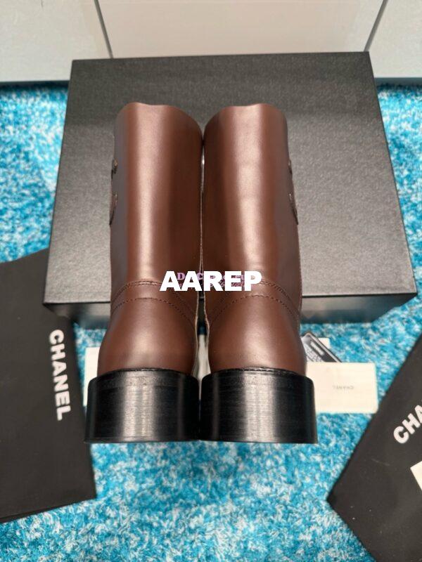 Replica Chanel 24A calfskin Boots G45432 Dark Brown 6