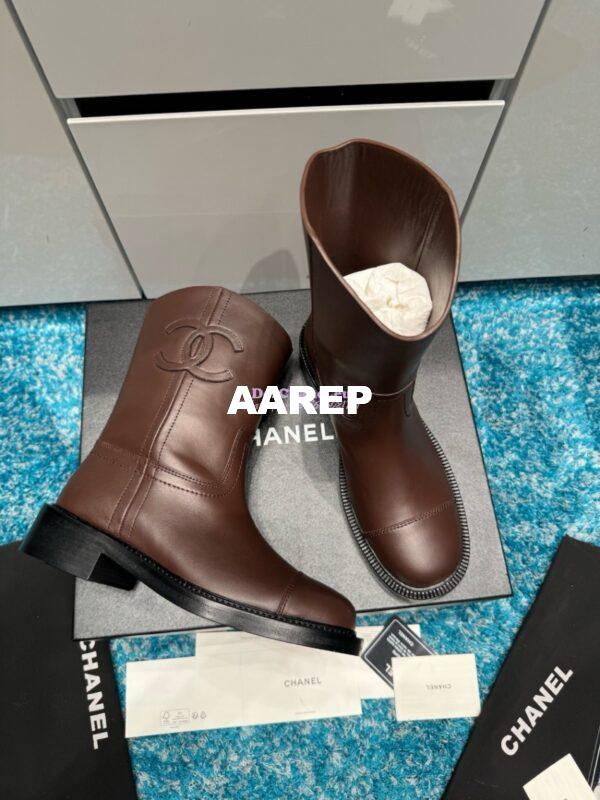 Replica Chanel 24A calfskin Boots G45432 Dark Brown 7