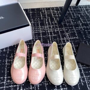 Replica Chanel 25C Mary Janes Crinkled Lambskin G46200 Light Pink