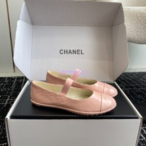 Replica Chanel 25C Mary Janes Crinkled Lambskin G46200 Light Pink 2