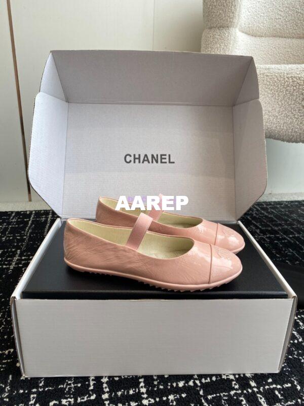 Replica Chanel 25C Mary Janes Crinkled Lambskin G46200 Light Pink 2