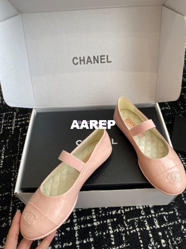 Replica Chanel 25C Mary Janes Crinkled Lambskin G46200 Light Pink 6