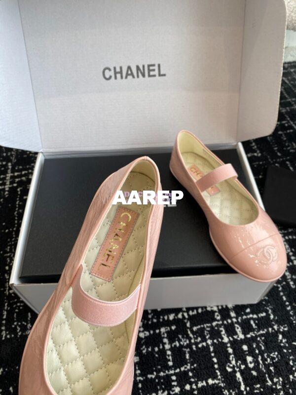 Replica Chanel 25C Mary Janes Crinkled Lambskin G46200 Light Pink 8