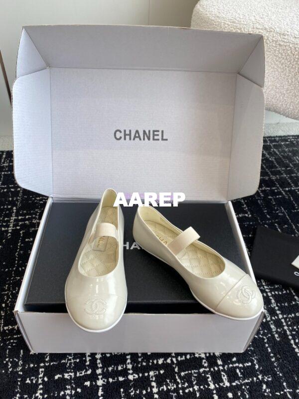 Replica Chanel 25C Mary Janes Crinkled Lambskin G46200 White 6