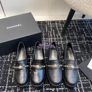 Replica Chanel 24K Mocassins in Shiny Aged-Calfskin G46068