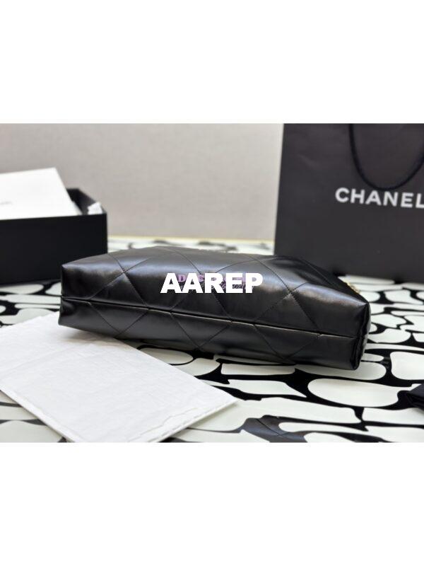 Replica Chanel 22 Handbag Shiny Calfskin & Gold Metal AS4486 Black 11