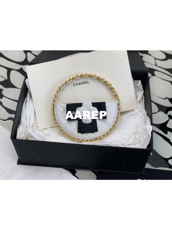 Replica Chanel 23K Limited Edition Camellia Lambskin Pouch AP3584 White 2