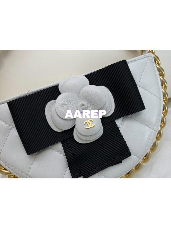 Replica Chanel 23K Limited Edition Camellia Lambskin Pouch AP3584 White 3