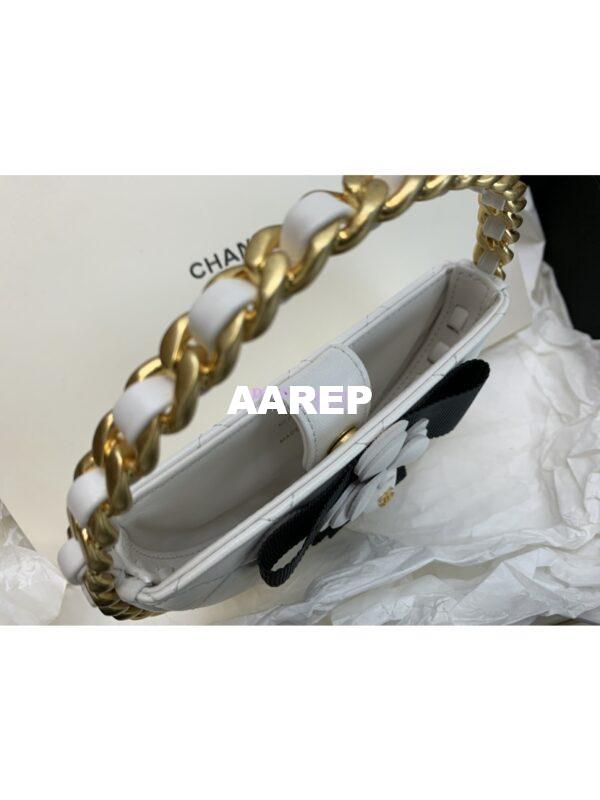 Replica Chanel 23K Limited Edition Camellia Lambskin Pouch AP3584 White 7