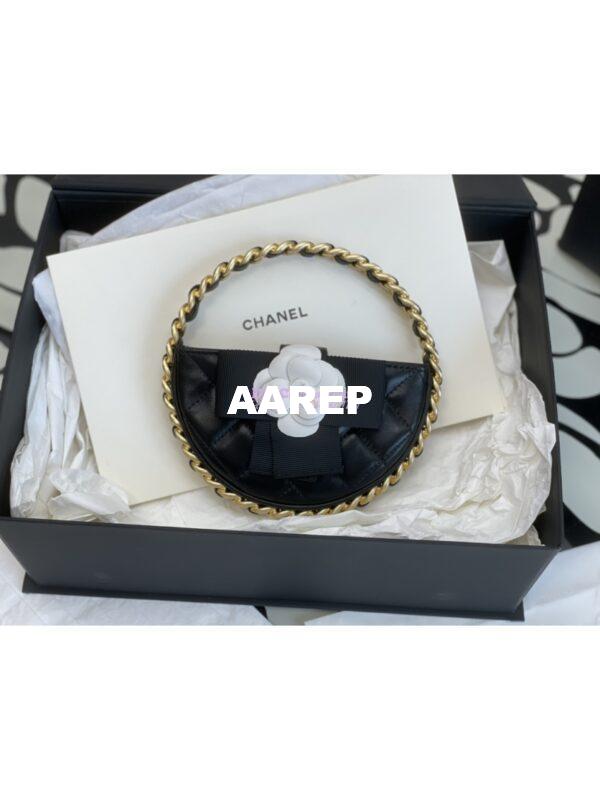 Replica Chanel 23K Limited Edition Camellia Lambskin Pouch AP3584 Black 2