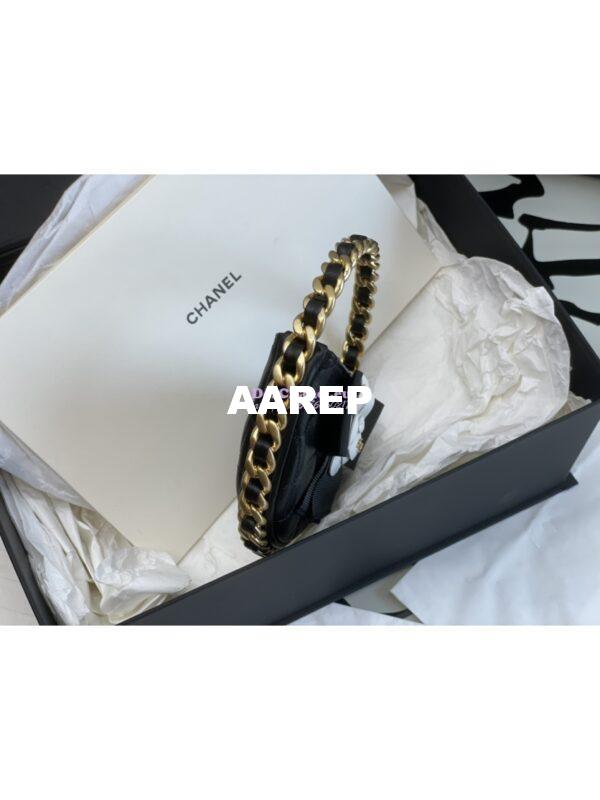 Replica Chanel 23K Limited Edition Camellia Lambskin Pouch AP3584 Black 3