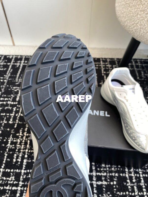 Replica Chanel Cruise 24/25 Trainer in Metallic Calfskin G46252 Silver 9