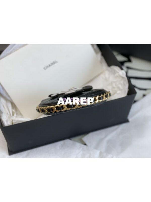 Replica Chanel 23K Limited Edition Camellia Lambskin Pouch AP3584 Black 6