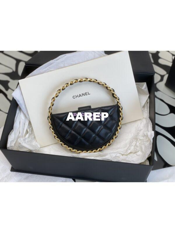 Replica Chanel 23K Limited Edition Camellia Lambskin Pouch AP3584 Black 7
