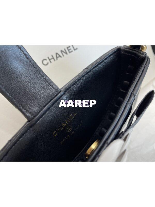 Replica Chanel 23K Limited Edition Camellia Lambskin Pouch AP3584 Black 8