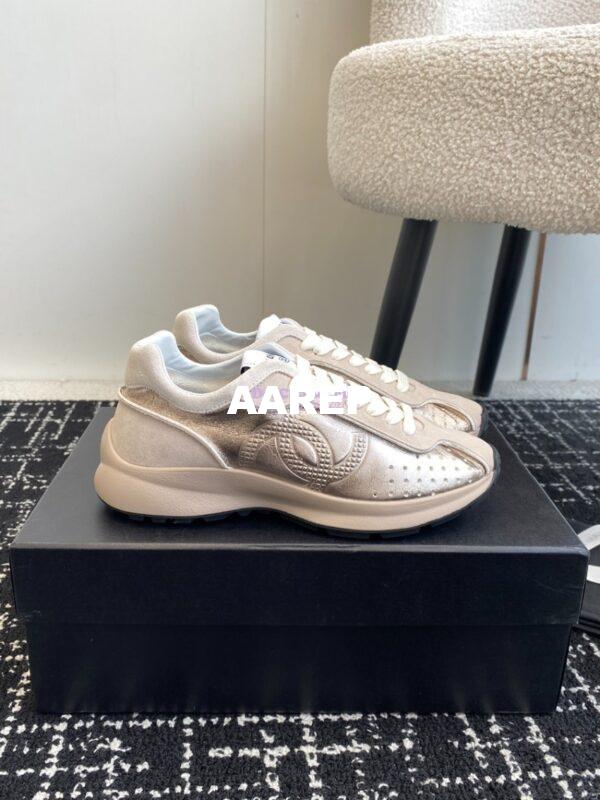 Replica Chanel Cruise 24/25 Trainer in Metallic Calfskin G46252 Gold
