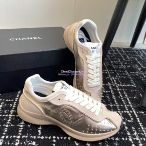Replica Chanel Cruise 24/25 Trainer in Metallic Calfskin G46252 Gold 2