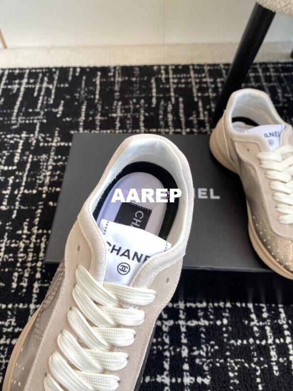 Replica Chanel Cruise 24/25 Trainer in Metallic Calfskin G46252 Gold 4