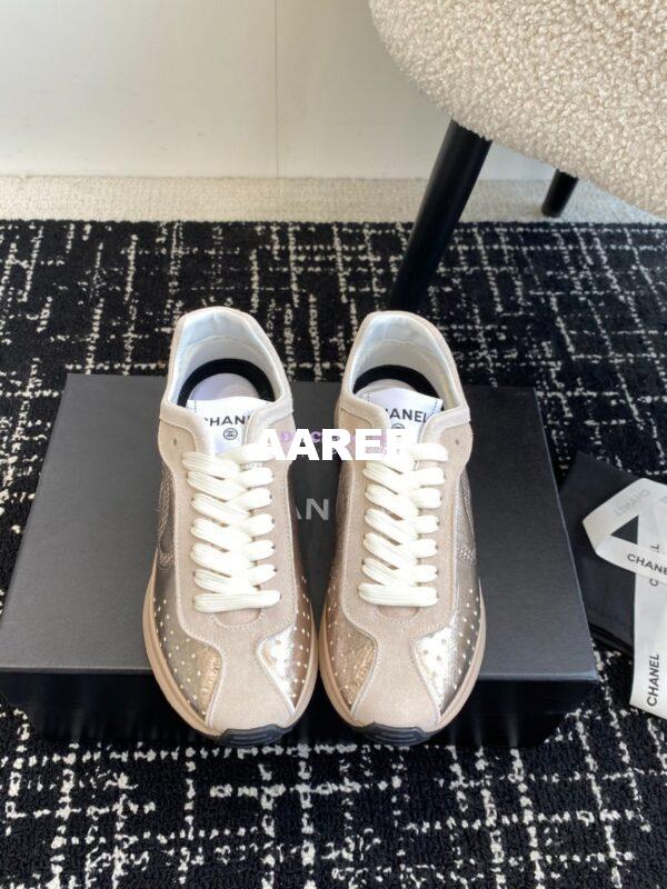 Replica Chanel Cruise 24/25 Trainer in Metallic Calfskin G46252 Gold 6