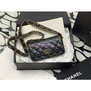 Replica Chanel 24FW Aged Calfskin Small Flap Chain Bag AS4424 Black
