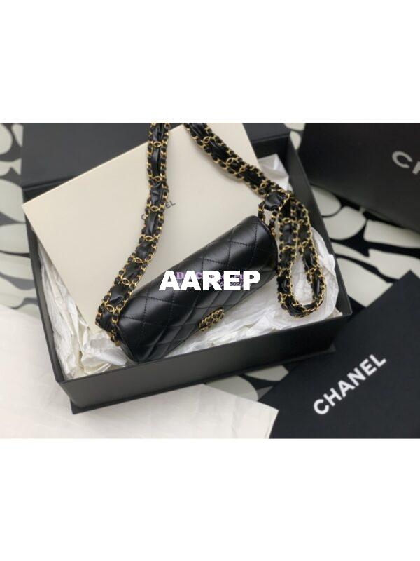 Replica Chanel 24FW Aged Calfskin Small Flap Chain Bag AS4424 Black 4