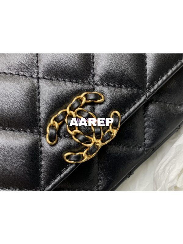 Replica Chanel 24FW Aged Calfskin Small Flap Chain Bag AS4424 Black 5